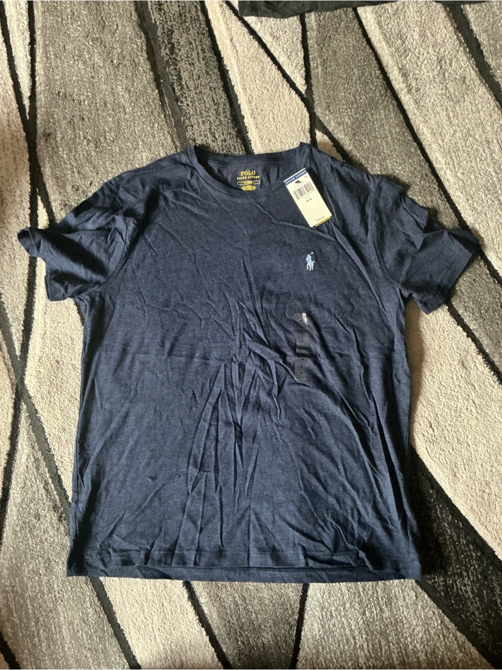 Size Medium - Polo Ralph Lauren Heather Navy Blue Cotton Short Sleeve Tee Shirt